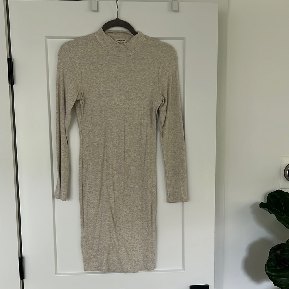 Oatmeal Ribbed Body Con Dress